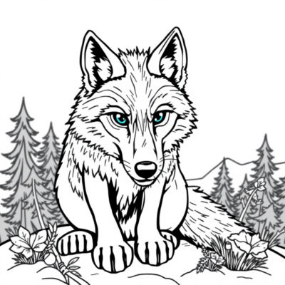 Livre de coloriage : coloriages pour enfants loup