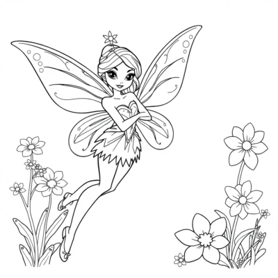 Coloriages à imprimer : fées Winx pour enfants