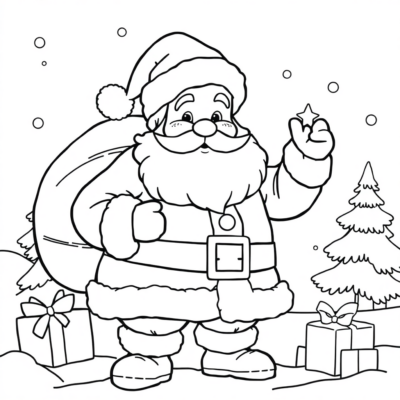 Coloriage : coloriages pour enfants avec le Père Noël