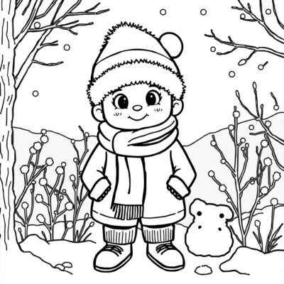Dessins à colorier : coloriages pour enfants hiver
