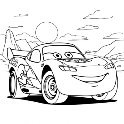 Coloriage : coloriages pour enfants de Flash McQueen à imprimer