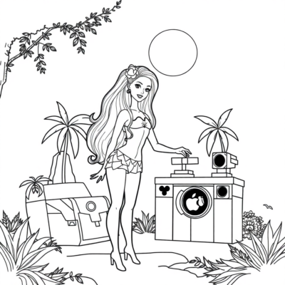 Livre de coloriage : coloriages à imprimer de Barbie dans le monde des jeux