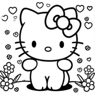 Sanrio Bonjour Hello Kitty Kuromi Cahier de coloriage