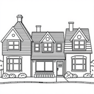 Coloriages de maisons à imprimer