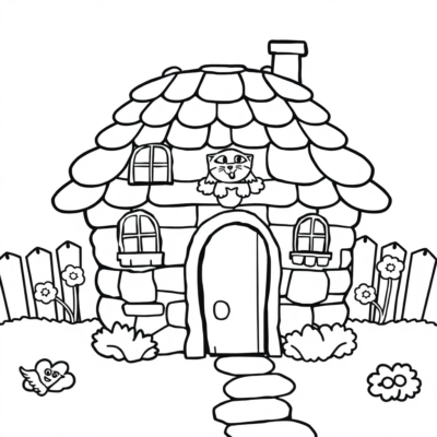 Coloriages Maison de Chat Gabi
