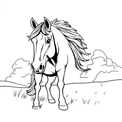 Dessin à colorier : coloriages de chevaux pour enfants à imprimer