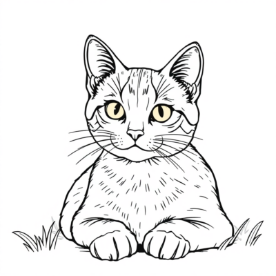 Dessins à colorier avec un chat à imprimer