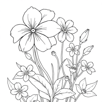 Carnet de coloriage : fleurs pour enfants
