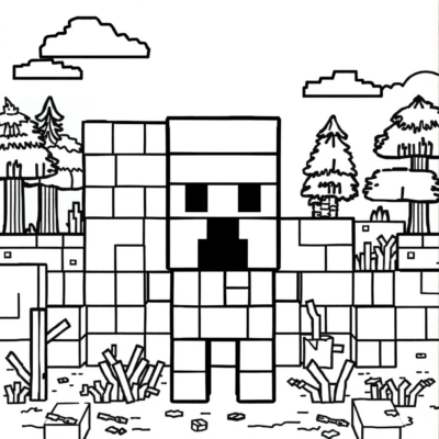 Coloriages Minecraft à assembler