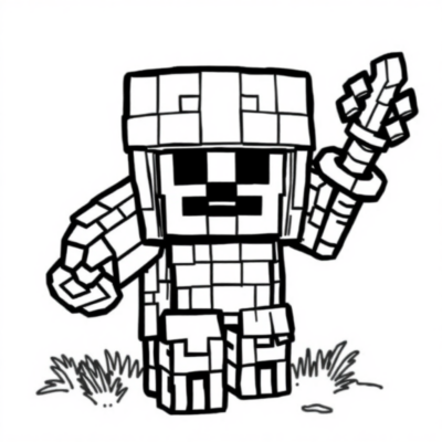Coloriages Minecraft Herobrine