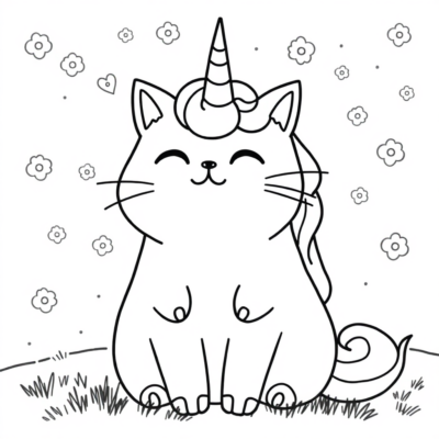 Coloriages Pusheen Licorne