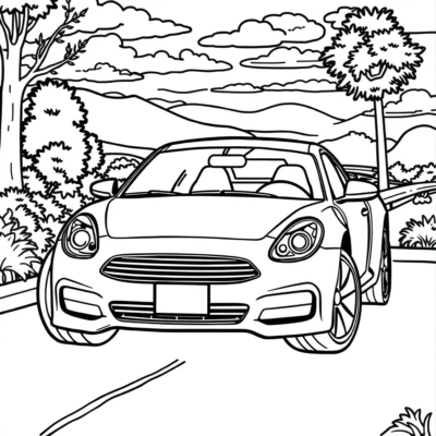 Cahier de coloriage : voitures amusantes