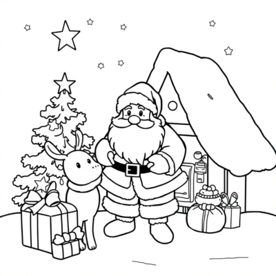 Coloriages de Noël pour enfants joyeux