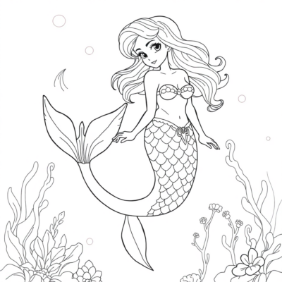 Livre de coloriage : coloriages sirène