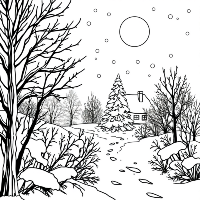 Hiver à colorier pour enfants