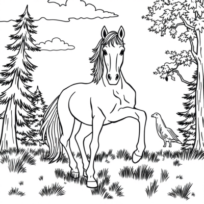 Livre de coloriage : cheval de coloriage