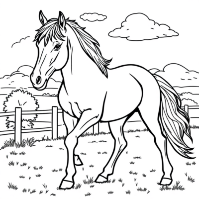 Coloriage : cheval de coloriage