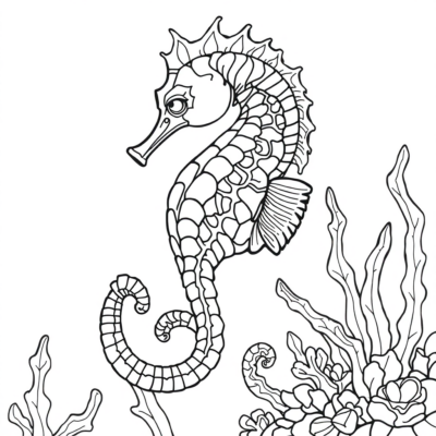 Hippocampe Coloriage