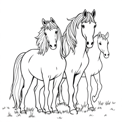 Coloriage des Poneys