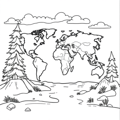 Livre de coloriage : continents, coloriages pour les enfants