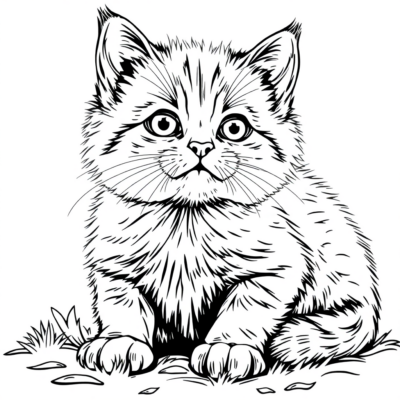 coloriage de chatons