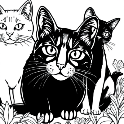 Chats coloriage