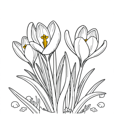 Crocus à colorier pour enfants