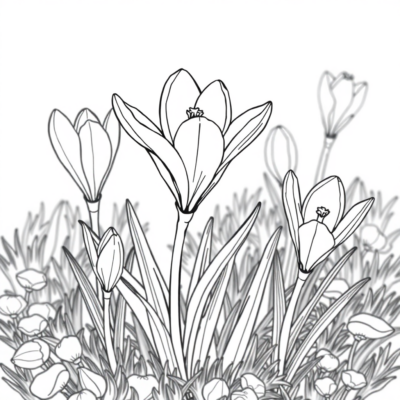 Livre de coloriage : crocus livre de coloriage pour enfants