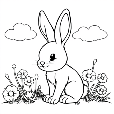 Livre de coloriage : petit lapin
