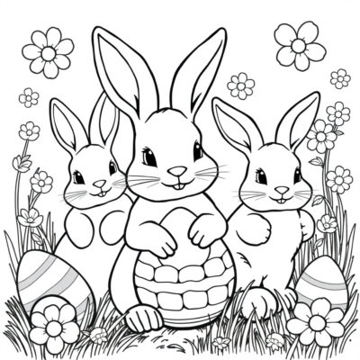 Lapin de Pâques Coloriage