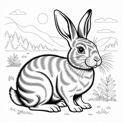 Coloriage de lapin à imprimer