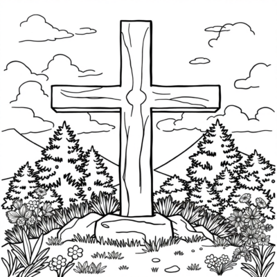 Coloriage : croix coloriage pour enfants
