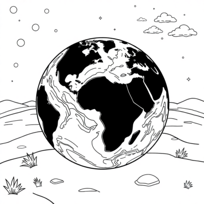 Livre de coloriage : la Terre pour les enfants