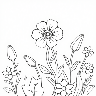 Livre de coloriage : coloriage de fleurs pour enfants