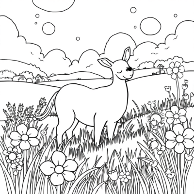 Livre de coloriage : prairie pour enfants