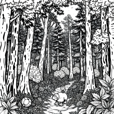 Forêt coloriage