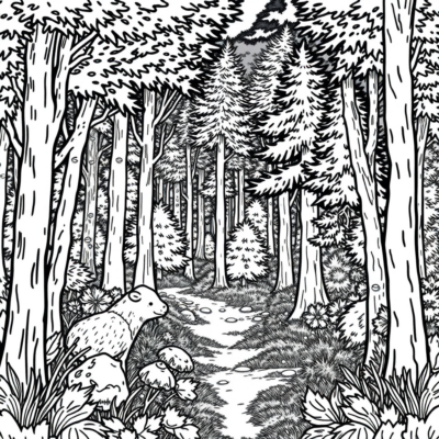Forêt de coloriages