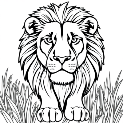 Lion à colorier