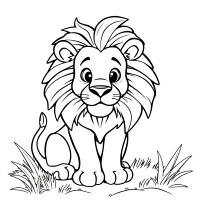 Coloriage : lion, coloriage pour enfants