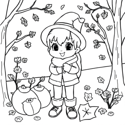 Livre de coloriage : coloriages de novembre pour enfants
