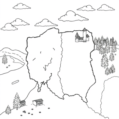 Livre de coloriage : carte de Pologne pour enfants
