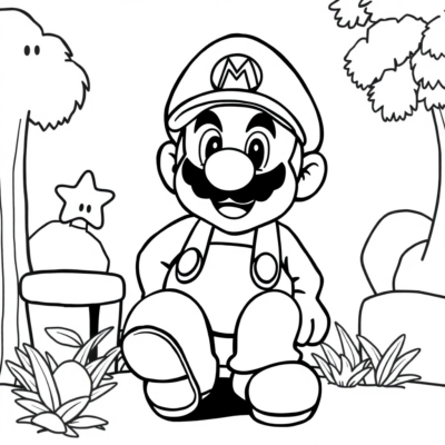 Coloriage : coloriage Mario