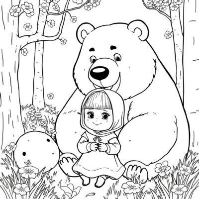Masha et l’Ours Coloriage
