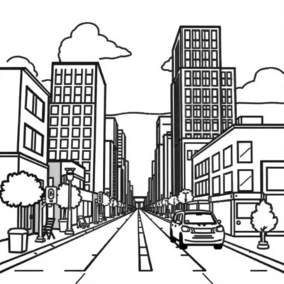 Livre de coloriage : la ville, livre de coloriage pour enfants