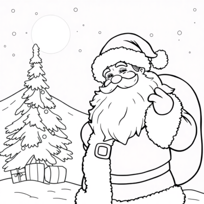 Coloriage : Père Noël coloriage pour enfants