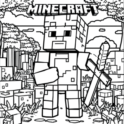 Coloriage : Minecraft coloriage pour enfants