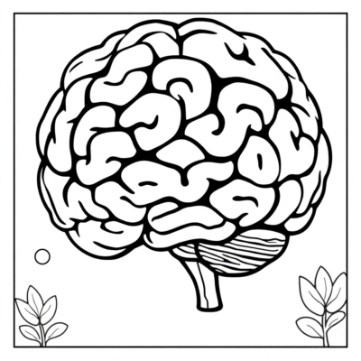 Livre de coloriage : cerveau, coloriage pour enfants