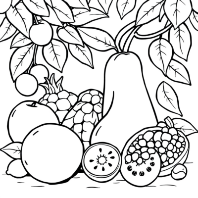 Livre de coloriage : fruits pour enfants