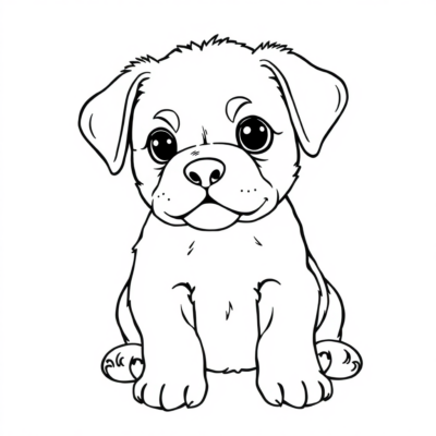 Chiot coloriage à imprimer