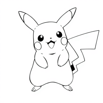 Pikachu à Colorier pour Enfants